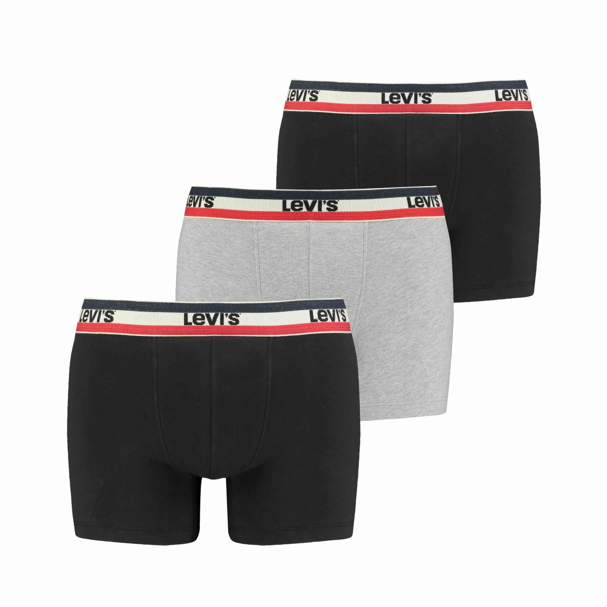 LEVI S Sportswear Logo Men s Boxer Briefs 3 pack Black Grey